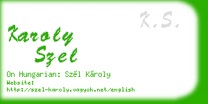 karoly szel business card